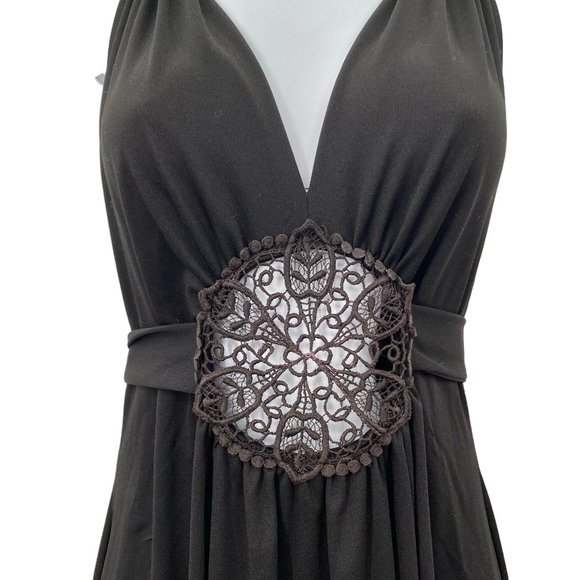 HALTER EVENING DRESS BLACK WOMENS SIZE 12 - Picture 3 of 6